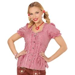 Bavarian Rödrutig Blus