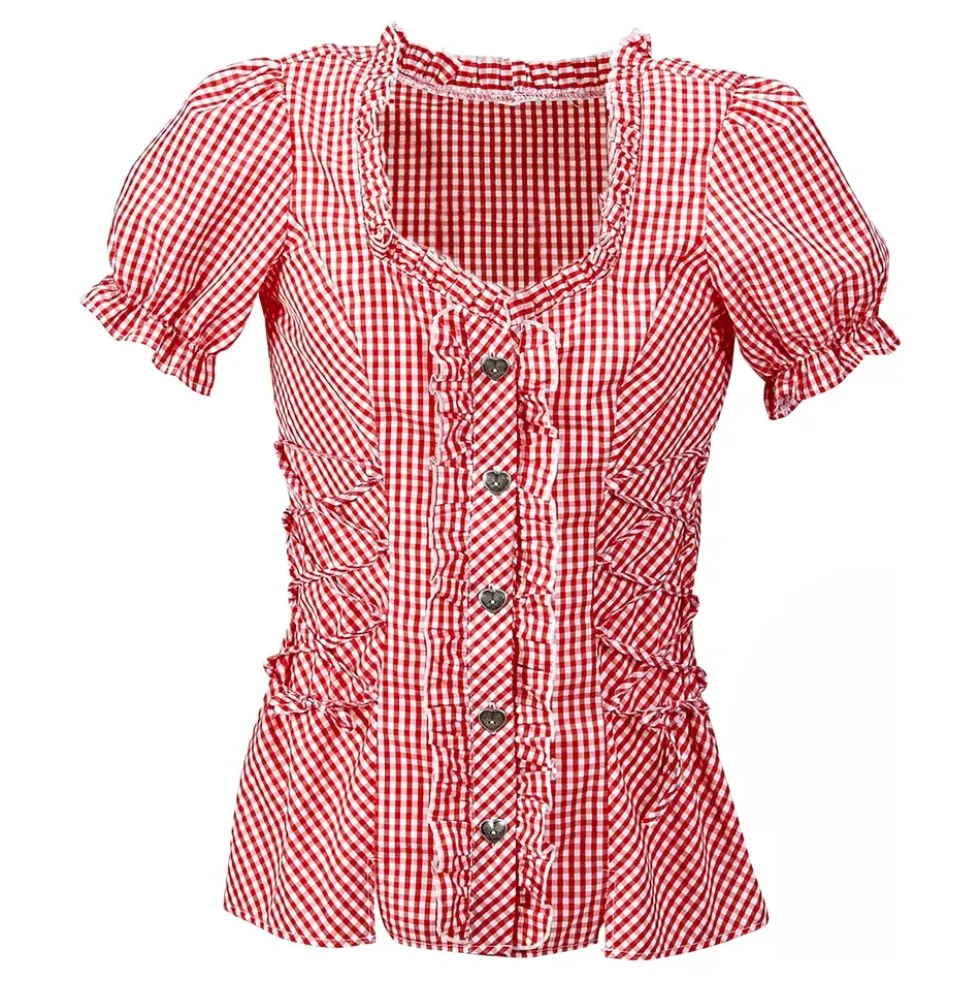 Bavarian Rödrutig Blus