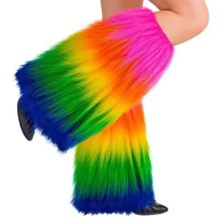Benvärmare Fluffiga Regnbågsfärgade Deluxe
