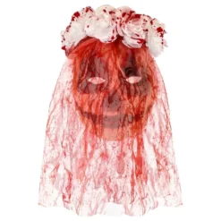 Blodig Brud Mask med Slöja