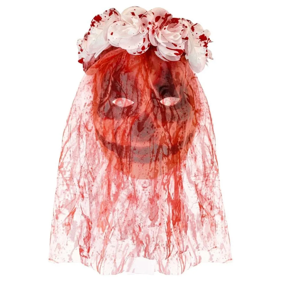 Blodig Brud Mask med Slöja