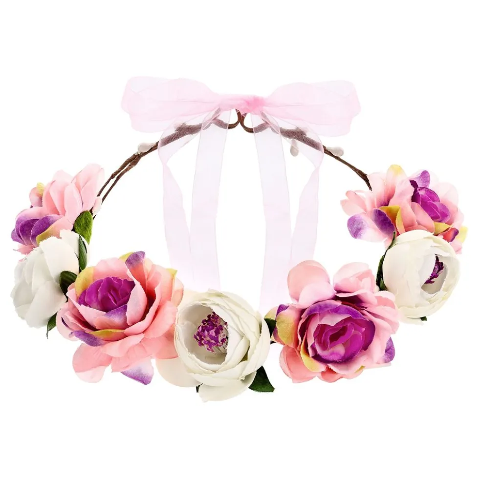 Blomsterkrans Rosor Vit/Rosa