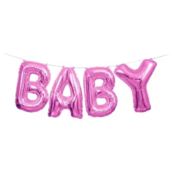 Bokstavsballonger Baby Rosa