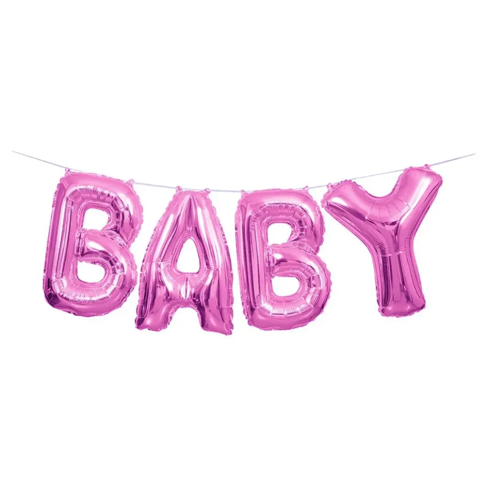 Bokstavsballonger Baby Rosa