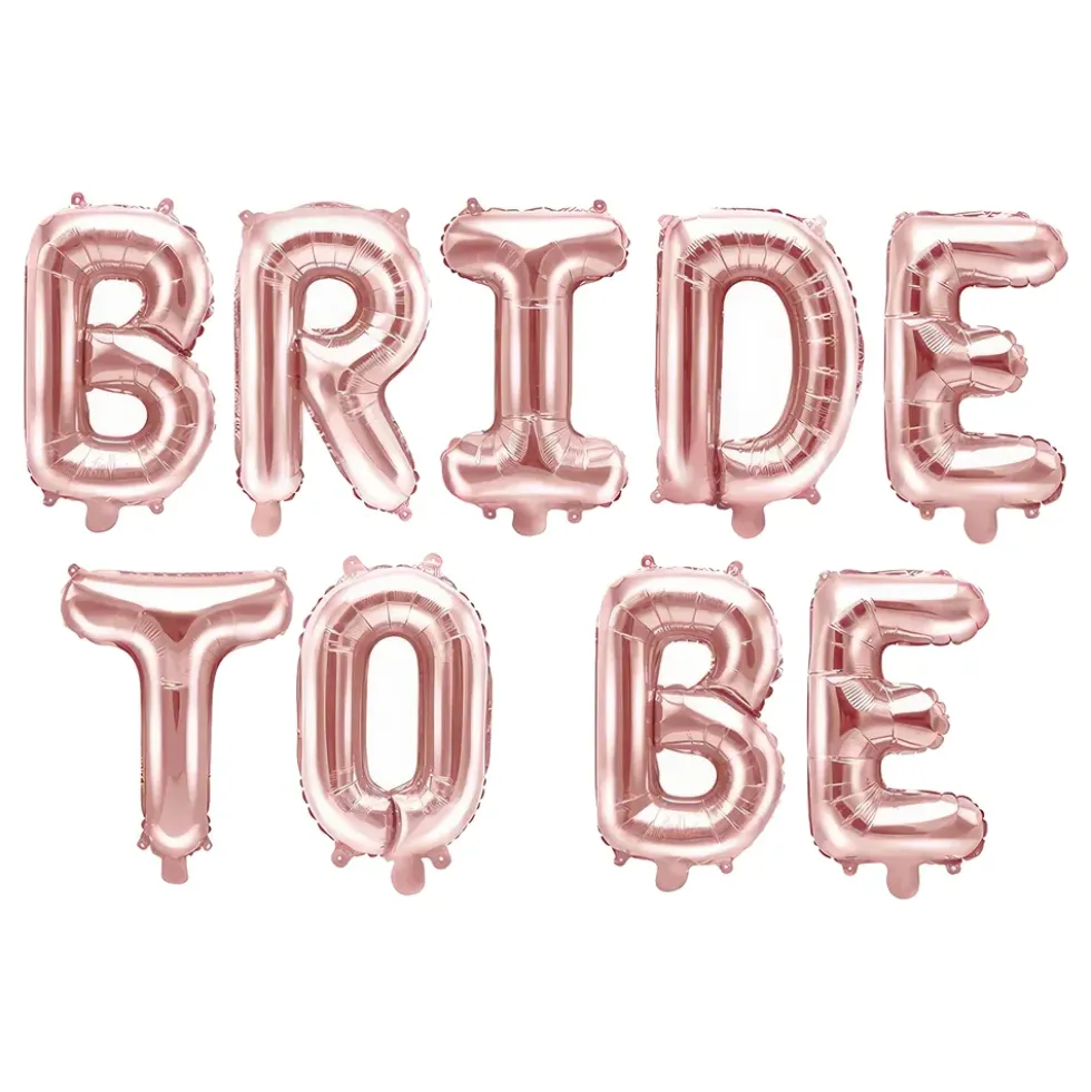 Bokstavsballonger Bride To Be Roséguld