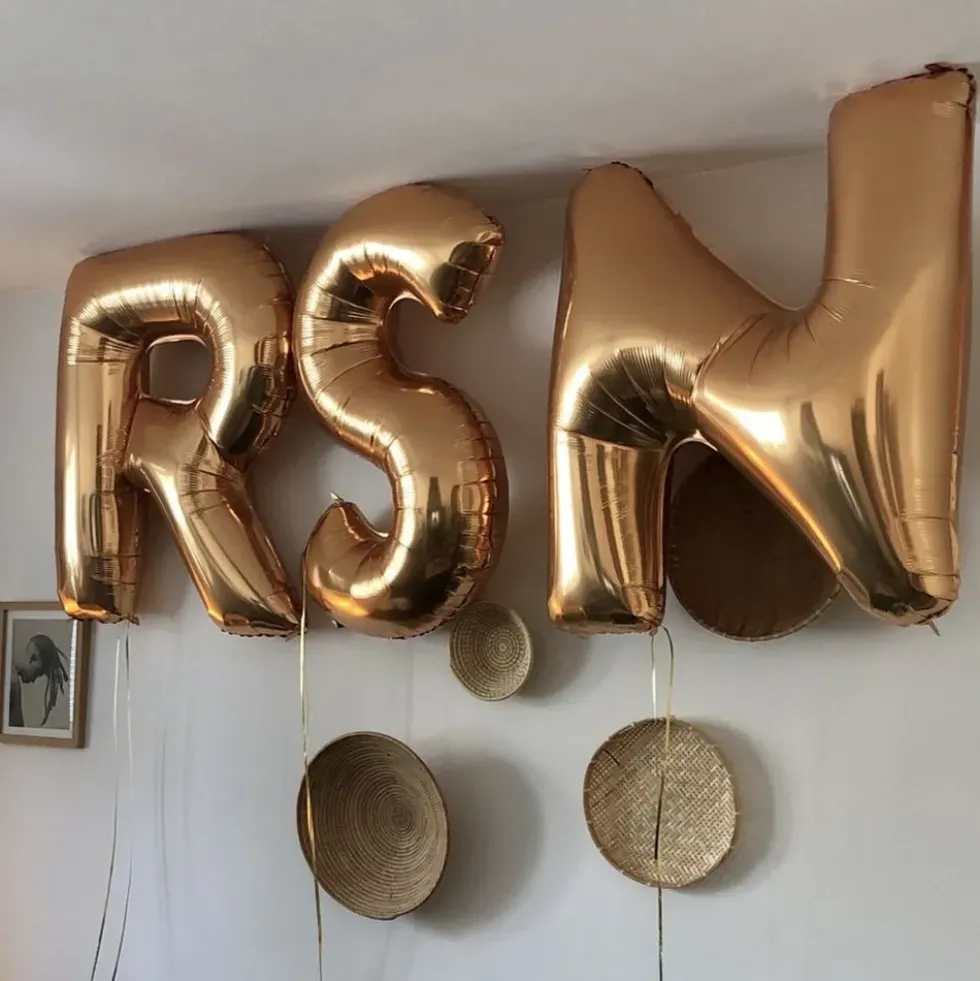 Bokstavsballong Guld Metallic