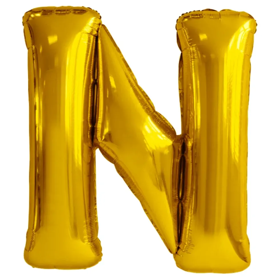 Bokstavsballong Guld Metallic