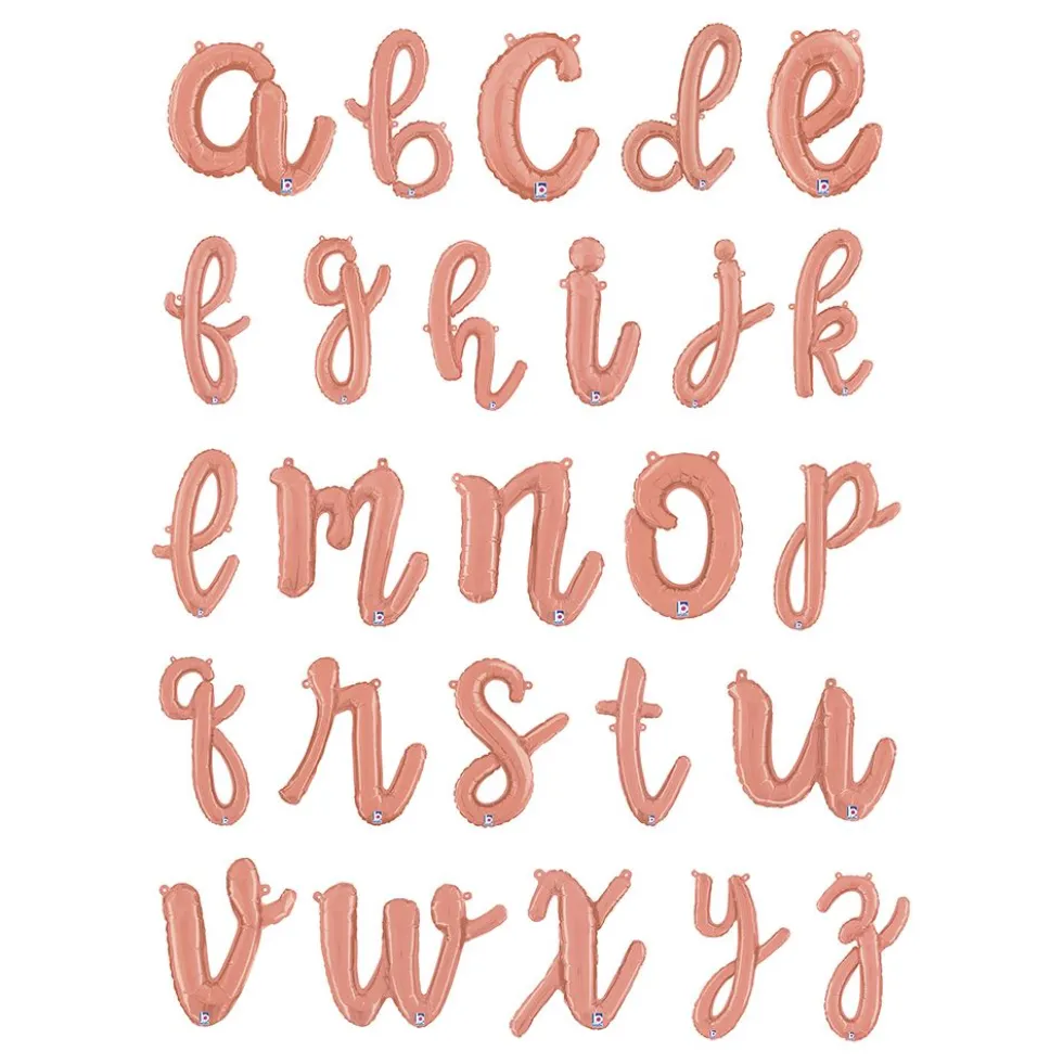 Bokstavsballong Script Roséguld