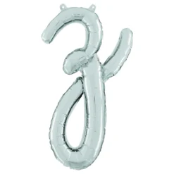 Bokstavsballong Script Silver