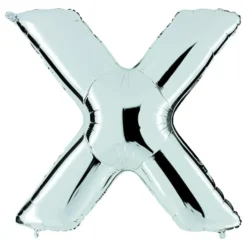 Bokstavsballong Silver Metallic