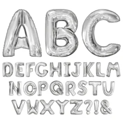 Bokstavsballong Silver Metallic