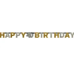Bokstavsgirlang Happy Birthday 40 år