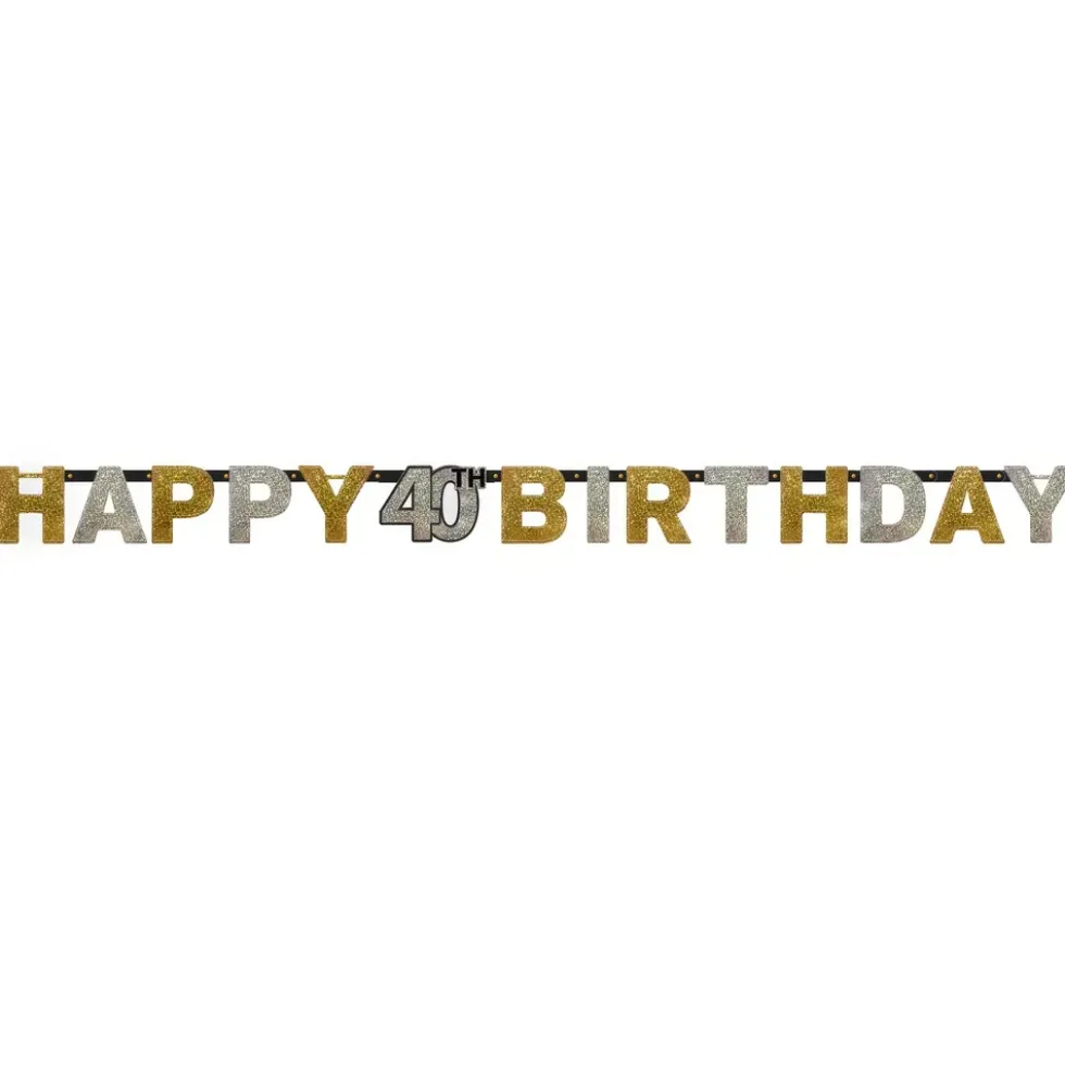 Bokstavsgirlang Happy Birthday 40 år