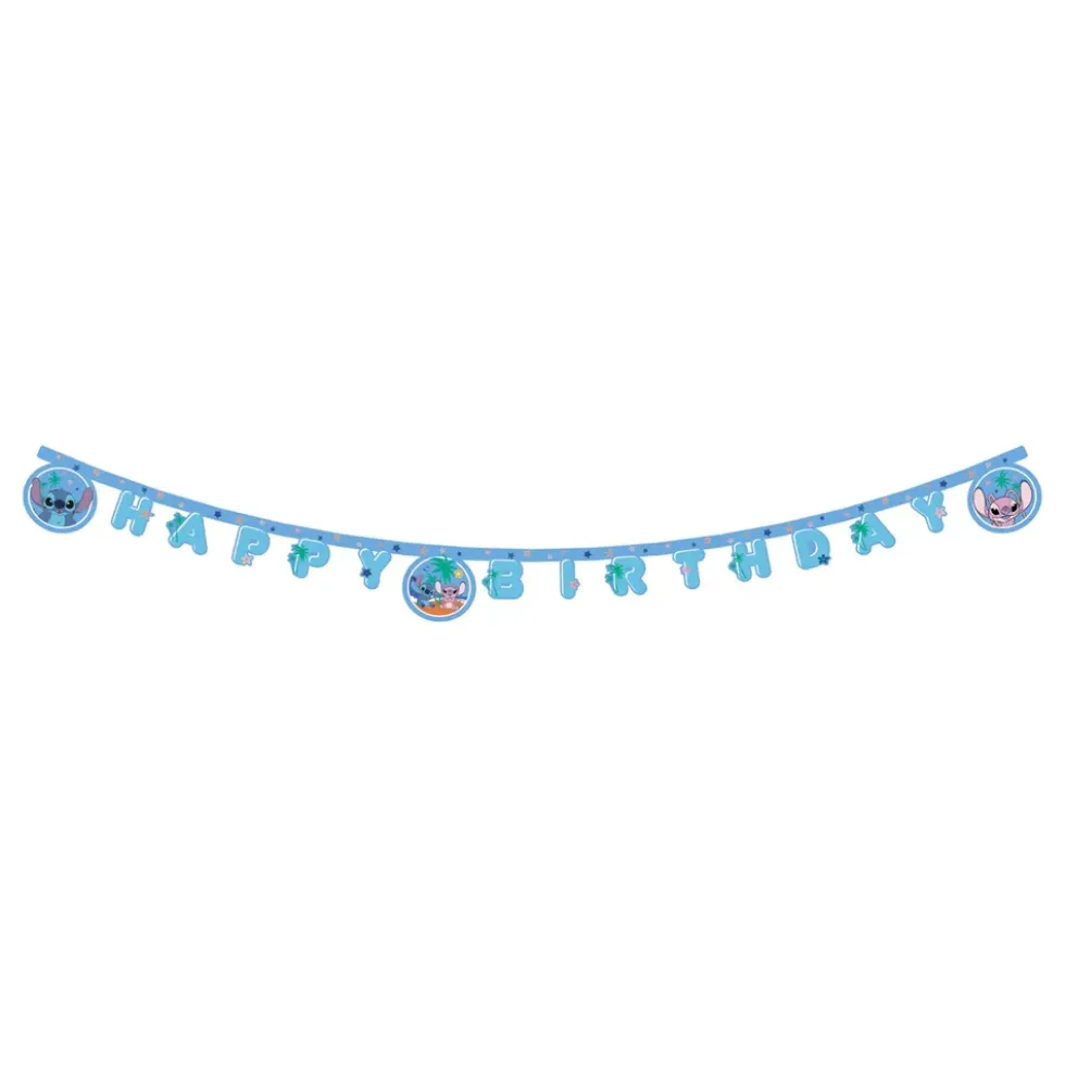 Bokstavsgirlang Happy Birthday Stitch & Angel