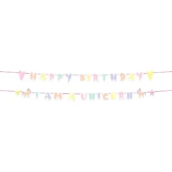 Bokstavsgirlang Happy Birthday Unicorns & Rainbows