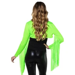 Bolero med Fransar Neongrön UV