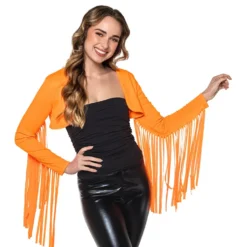 Bolero med Fransar Neonorange UV