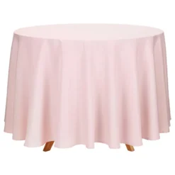 Bordsduk i Tyg Rund Dusty Pink