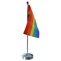 Bordsflagga Regnbåge i Metall