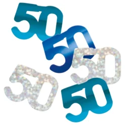 Bordskonfetti 50 Blå/Silver
