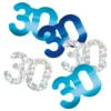 Bordskonfetti 30 Blå/Silver