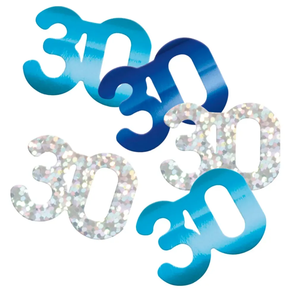 Bordskonfetti 30 Blå/Silver