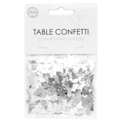 Bordskonfetti Champagneglas Silver Metallic