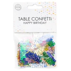 Bordskonfetti Happy Birthday Färgmix Metallic