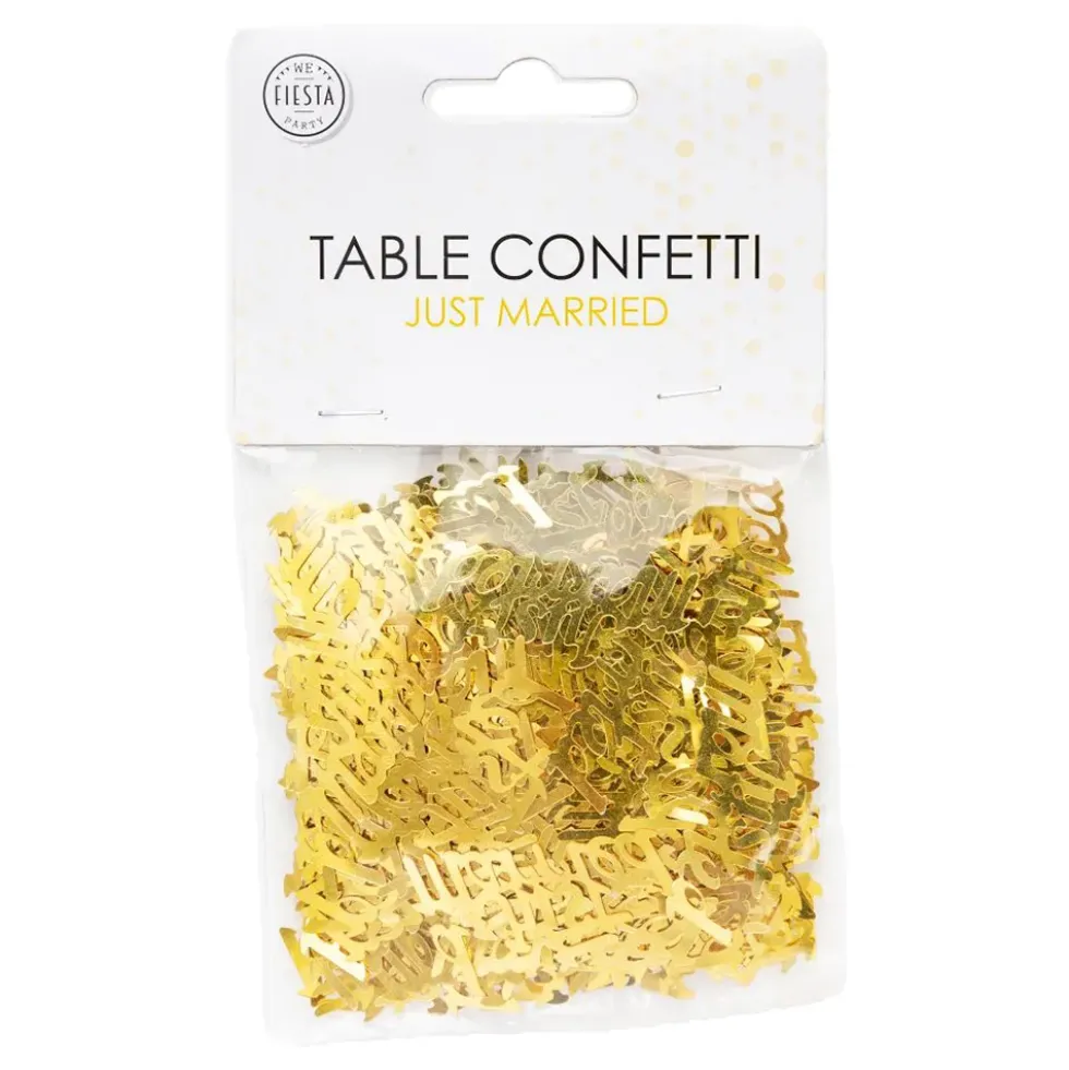 Bordskonfetti Just Married Guld Metallic
