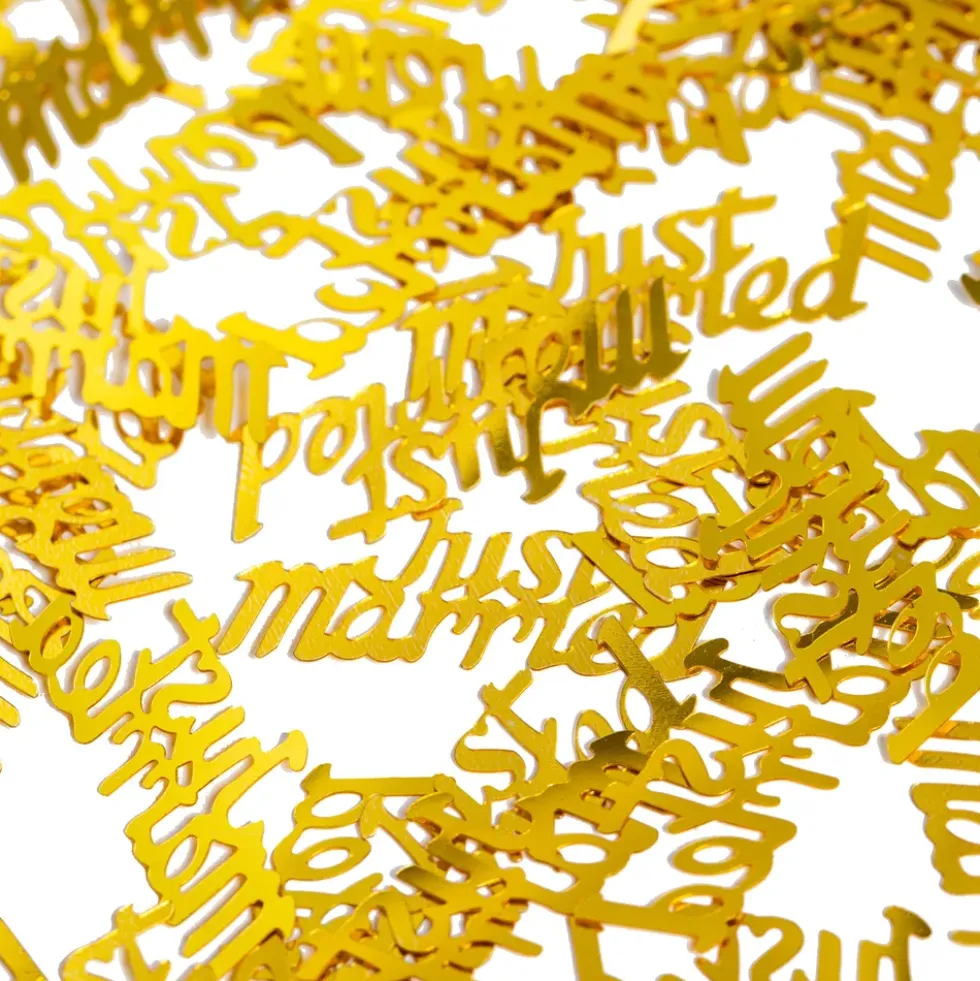 Bordskonfetti Just Married Guld Metallic