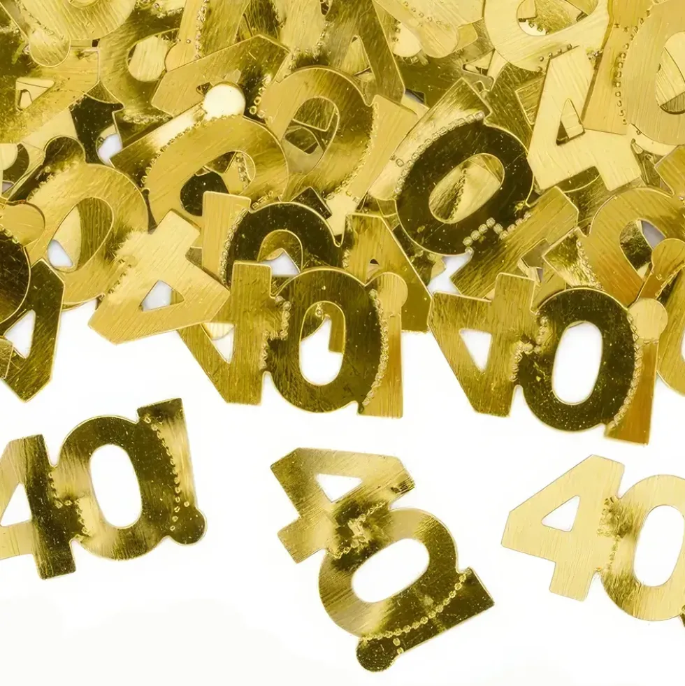 Bordskonfetti Siffra 40 Guld Metallic