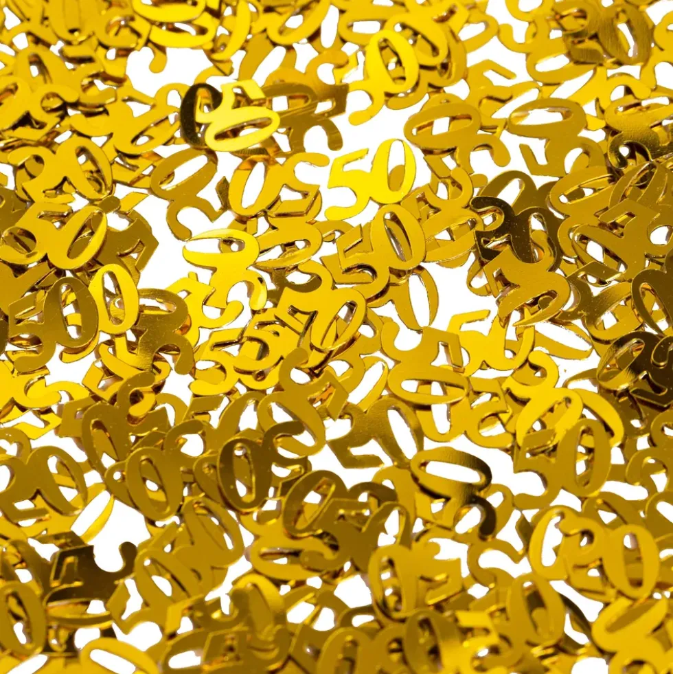 Bordskonfetti Siffra 50 Guld Metallic