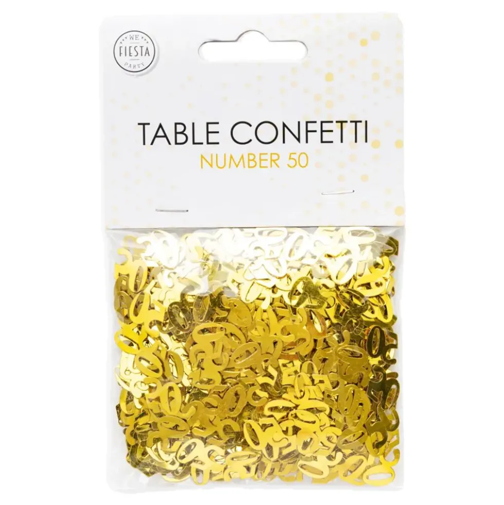 Bordskonfetti Siffra 50 Guld Metallic