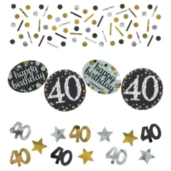 Bordskonfetti 40 Silver/Guld Glitter