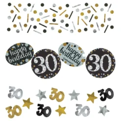 Bordskonfetti 30 Silver/Guld Glitter