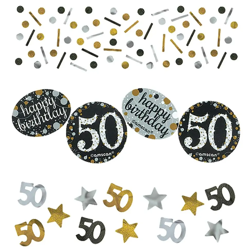 Bordskonfetti 50 Silver/Guld Glitter