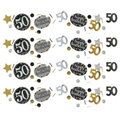 Bordskonfetti 50 Silver/Guld Glitter