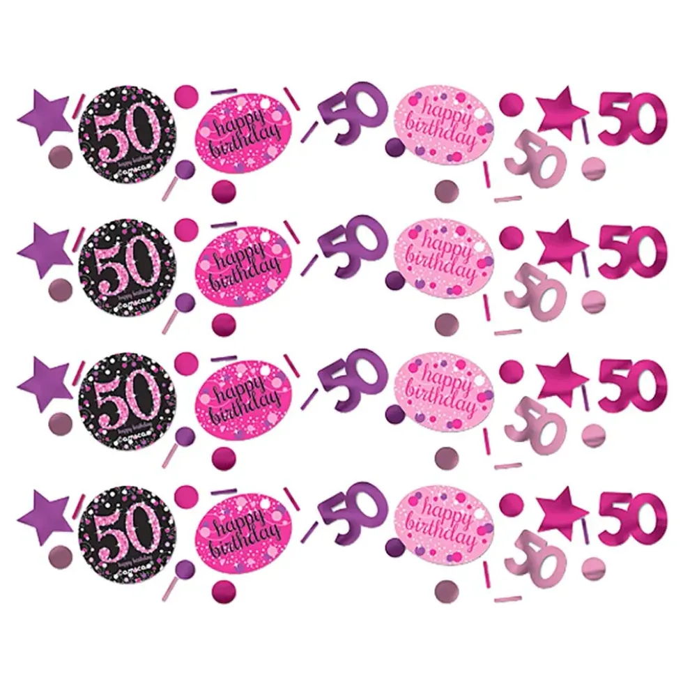 Bordskonfetti 50 Svart/Rosa Glitter