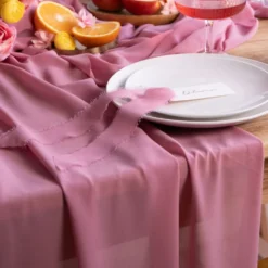 Bordslöpare Chiffong Rosa