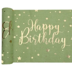 Bordslöpare Happy Birthday Grön/Guld