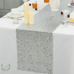Bordslöpare Paljett Silver
