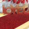Bordslöpare Tjock Röd Glitter