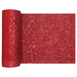 Bordslöpare Tjock Röd Glitter
