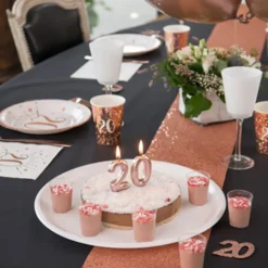 Bordslöpare Tjock Roséguld Glitter