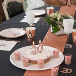 Bordslöpare Tjock Roséguld Glitter