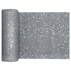 Bordslöpare Tjock Silver Glitter