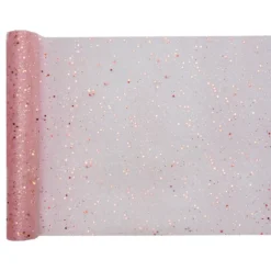 Bordslöpare Tyll Glitter Roséguld