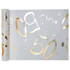 Bordslöpare 50 Vit/Guld