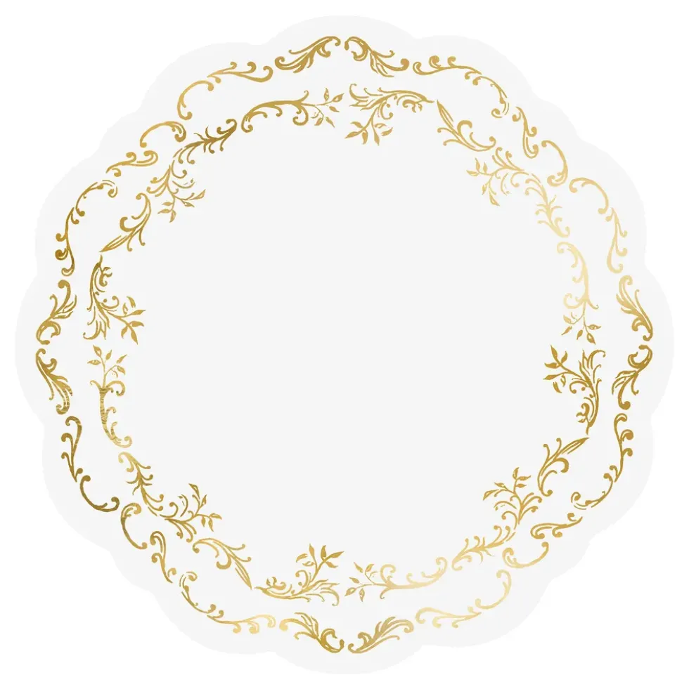 Bordstabletter Ornament Guld/Vit