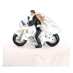 Bröllopsfigur Nygift på Motorcykel